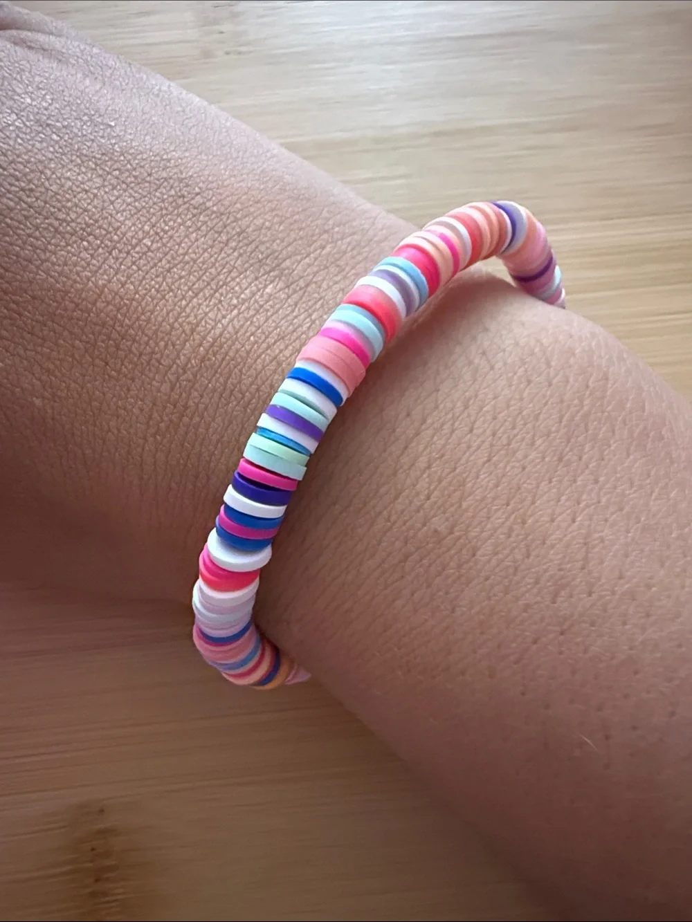 Multicolor Heishi Disk Bead Bracelet